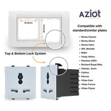 Aziot 6amps Modular Socket (Non-Smart) | Fits Regular Switch Plates