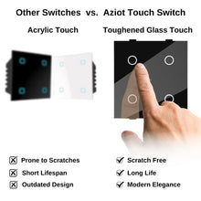 AZIOT SMART MODULAR 4 GANG TOUCH SWITCH (6 amps each)- WiFi/Bluetooth