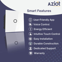 AZIOT SMART MODULAR 1 GANG TOUCH SWITCH (25 amps)- WiFi/Bluetooth