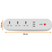 AZIOT 3 Socket + USB Smart Extension - Wifi/Bluetooth Enabled