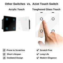 AZIOT SMART MODULAR 4 GANG TOUCH SWITCH (6 amps each)- WiFi/Bluetooth