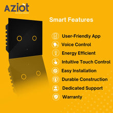 AZIOT SMART MODULAR 2 GANG TOUCH SWITCH (16amp Each)- WiFi/Bluetooth