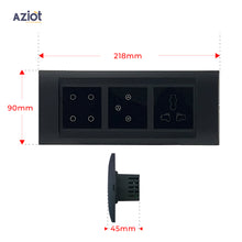 Aziot 6 Module Switch Board Plate | Smart 4 Touch, Fan Touch SW & Socket