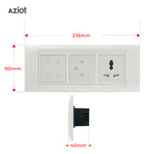 Aziot 6 Module Switch Board Plate | Smart 4 Touch, Fan Touch SW & Socket