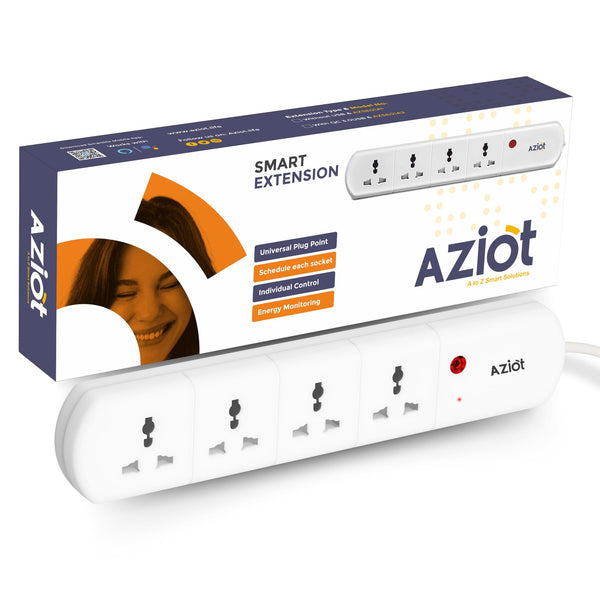 AZIOT 4 Socket Smart Extension - WiFi/Bluetooth Enabled