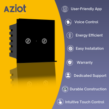 AZIOT Smart Modular 2 Way Gang Touch Switch (16 Amps each)- WiFi/Bluetooth