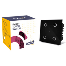 AZIOT SMART MODULAR 4 GANG TOUCH SWITCH (6 amps each)- WiFi/Bluetooth