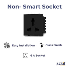 Aziot 8 Module Switch Board Plate | Smart 4 Touch, Two 2 Touch SW & 1 Socket