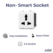 Aziot 8 Module Switch Board Plate | Smart 4 Touch, Two 2 Touch SW & 1 Socket