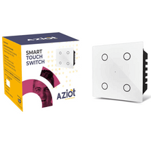 AZIOT SMART MODULAR 4 GANG TOUCH SWITCH (6 amps each)- WiFi/Bluetooth