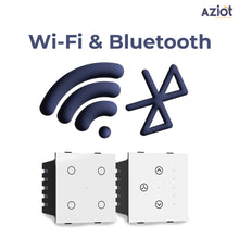 Aziot 6 Module Switch Board Plate | Smart 4 Touch, Fan Touch SW & Socket